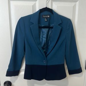 Forever 21 Blue Color Block Blazer